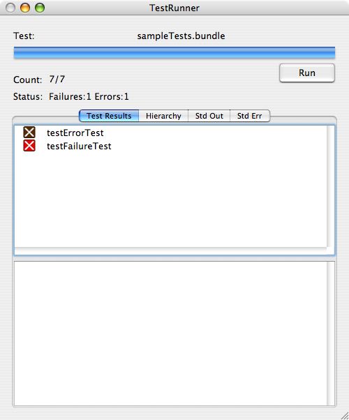TestRunner Test Hierarchy screen shot